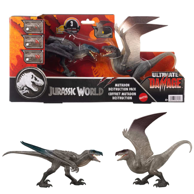 Jurassic World-Coffret destruction Mutadon-Avec 2 Dinosaures