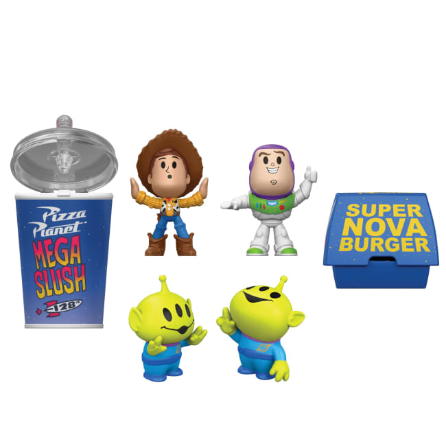 Disney And Pixar Toy Story Small Stars Pizza Planet Adventure, Stylized Woody & Buzz & 2 Aliens
