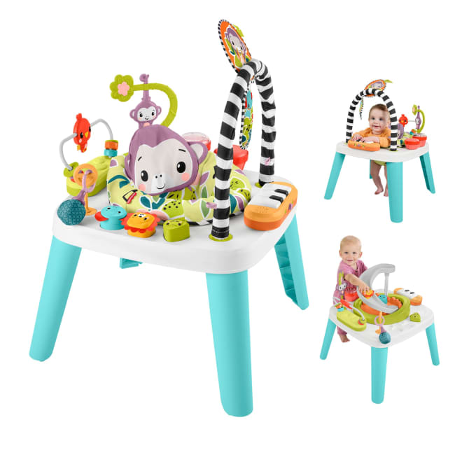 Fisher-Price 2-In-1 Purple Monkey Musical Baby Activity Center & Toddler Play Table