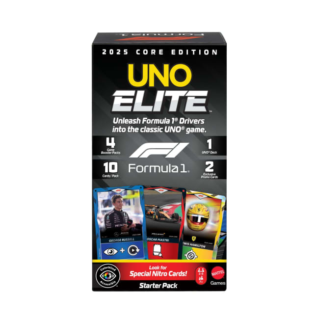 Mattel Games-Uno Élite Formule 1 Édition Standard 2025-Avec 4 Boosters