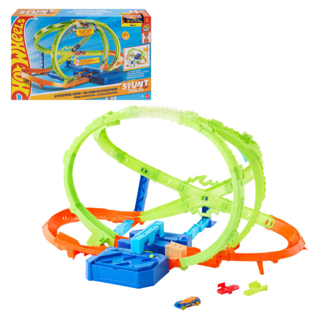 Hot Wheels Stunt Tracks Hypersphere Crash With 1 Die-Cast Car in 1:64 Scale