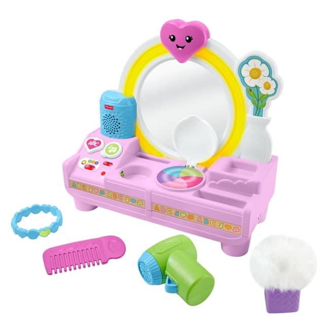 Fisher-Price Laugh & Learn Let's Get Ready Vanity Musical Playset For Baby & Toddler, Multilanguage Version