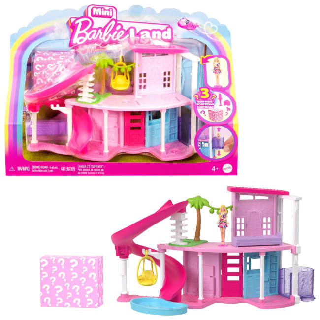 Barbie Mini Barbieland Doll House Playsets With 1.5-inch Doll, Furniture & Accessories