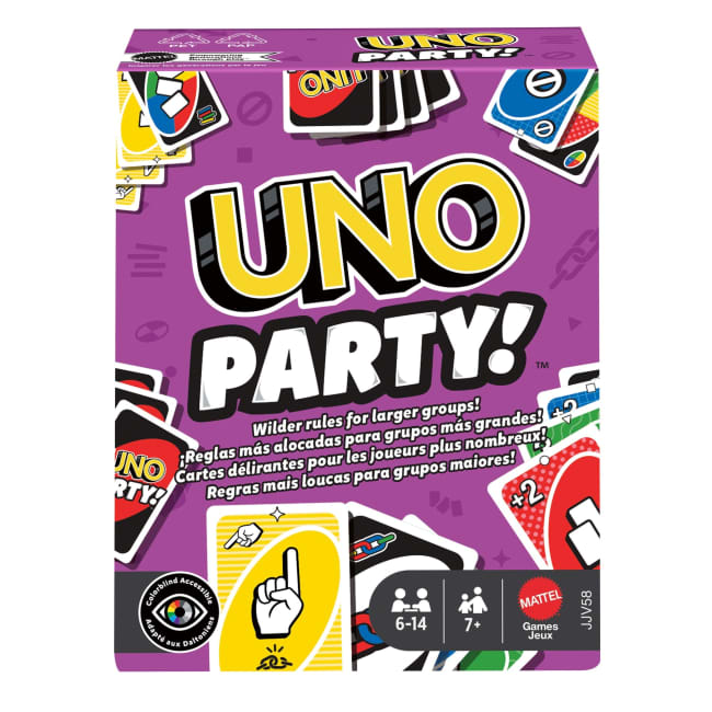 UNO Party Card Game For Large Groups, Kids, Adults & Family Nights, 6 To 14 Players Ages 7+ Years