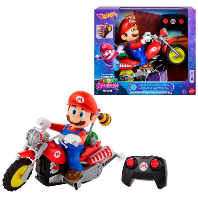 Hot Wheels RC Mario Wheelie Motocross RC, Remote-Controlled Battery-Powered Vehicle