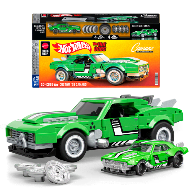 Mattel Brick Shop Hot Wheels Jogo de Construção Speed Custom '68 Camaro