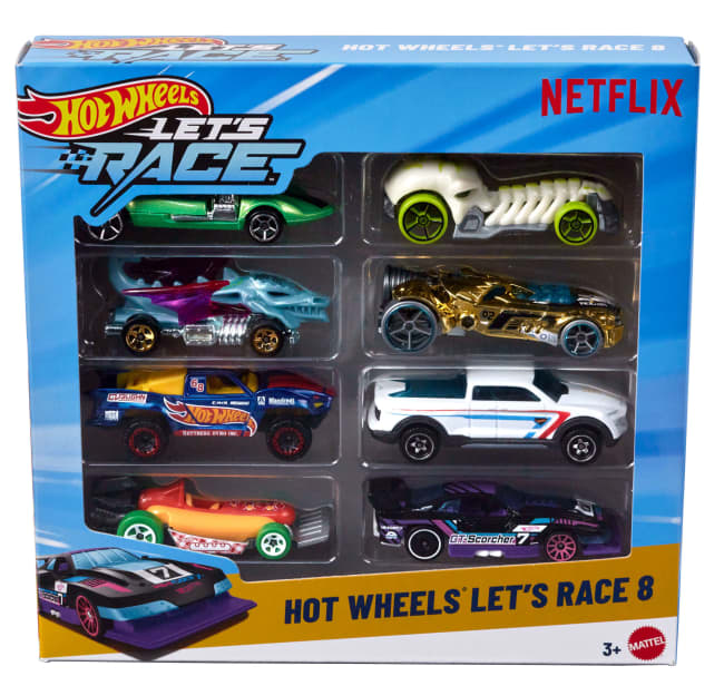 Hot Wheels Let's Race 8-Pack, Set Of 8 1:64 Scale Toy Cars From The Netflix Show