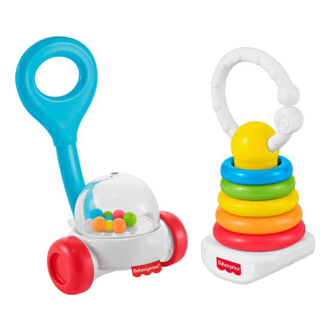 Fisher-Price Newborn Classic 2-Pack, Baby Rattle & Sensory Activity Toys For Developmental Play