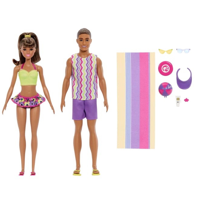 Barbie Style Barbie And Ken Fashion Dolls Set With Beach Inspired Looks And Accessories