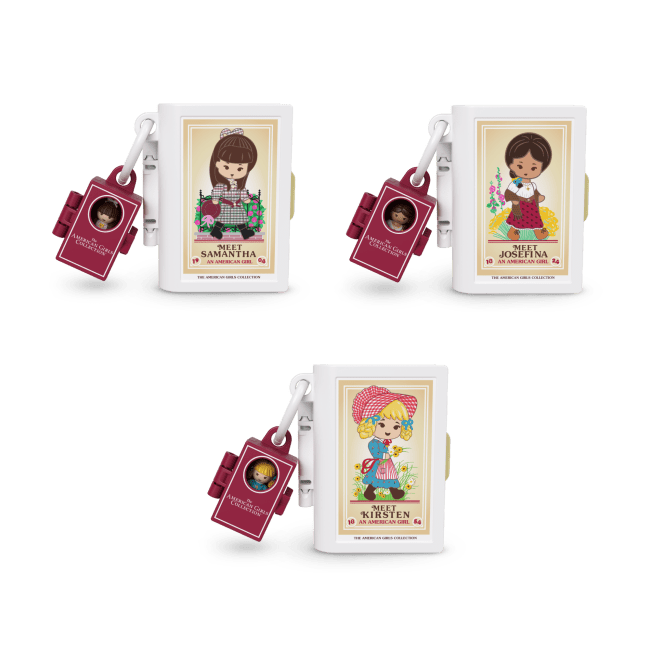 Polly Pocket X American Girl Dolls & Playset, 3-Pack With Keychain, Samantha, Kirsten, And Josefina