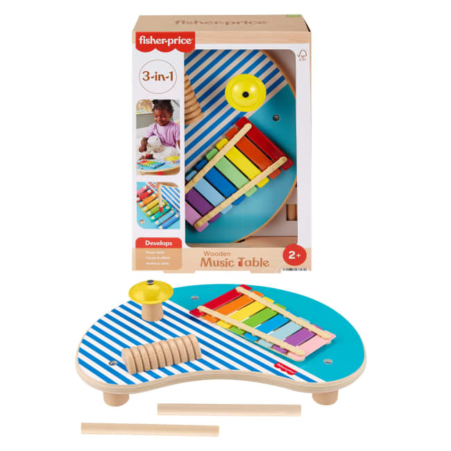Fisher-Price Brinquedo para Bebês Mesa de Atividades Musicais de Madeira