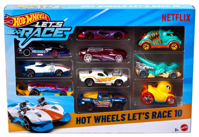 Hot Wheels Coffret de 10 Véhicules Let’S Race