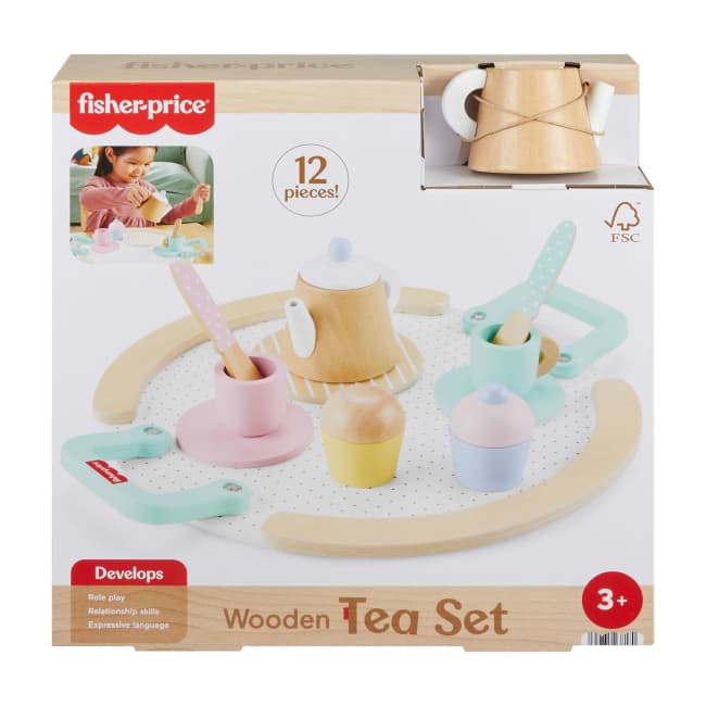 Fisher-Price Brinquedo para Bebês Jogo de Chá de Madeira