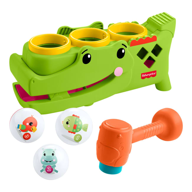 Fisher-Price Sit & Tap Rolligator, Pounding Activity Toy For Baby Crawling Play, 3 Balls & Hammer