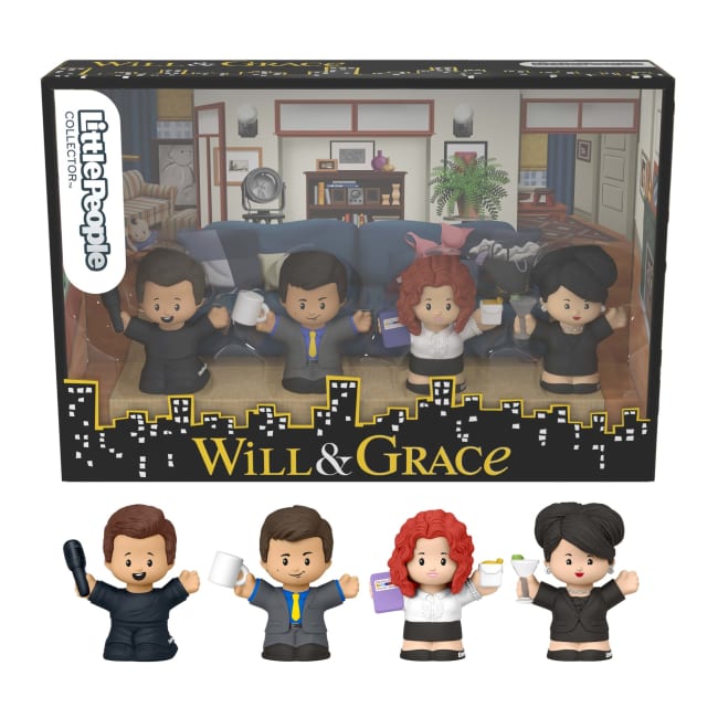Little People Collector Will And Grace Tv Series Special Edition Set For Adults & Fans, 4 Figures