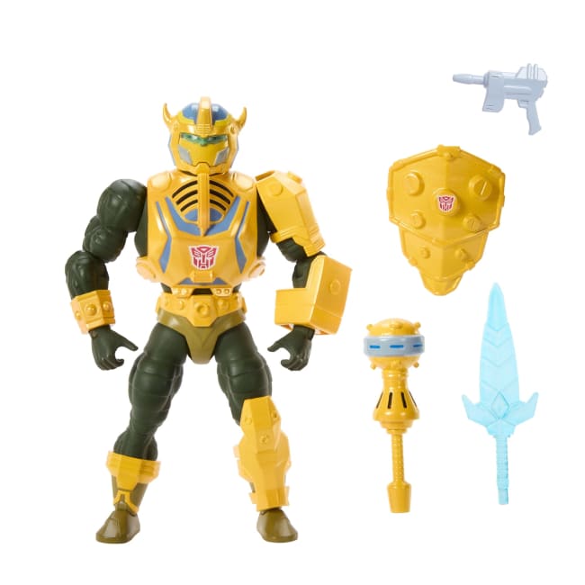Masters Of Universe Origins & Transformers Bumblebee Armor Man At Arms Action Figure, MOTU 5.5 Inch Toy