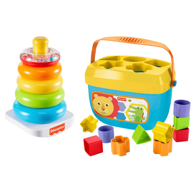 Fisher-Price Rock-A-Stack And Baby's First Blocks Gift Set Of 2 Infant Toys