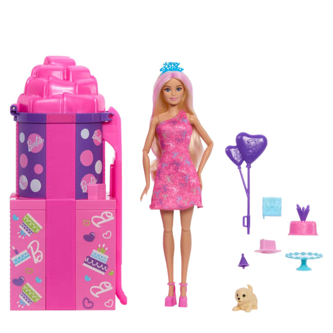 Barbie Rise & Surprise Pet Birthday Series Doll & Accessories With Slide & Surprises