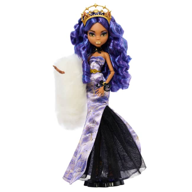 Monsterhigh-Fêtes de Fin D’Année-Poupée Clawdeen Wolf Robe Violette