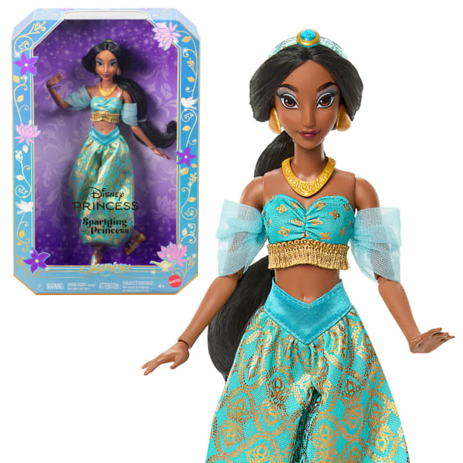 Disney Princess Sparkling Princess Series Jasmine Fashion Doll With Removable Outfit & Accessories