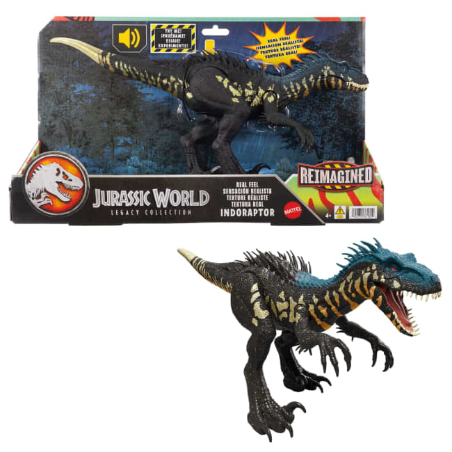 Jurassic World Reimagined Indoraptor Dinosaur Action Figure, Bold Colored Real Feel Carnivore Toy