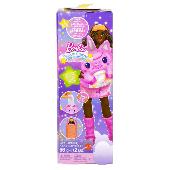 Barbie Party Unboxed Sleepover Reveal Series Pink Pajama Doll & Accessories With 7 Surprises