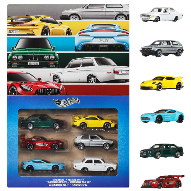 Hot Wheels Collector Veículo de Brinquedo Pacote Pemium Euro Style com 6 Carros