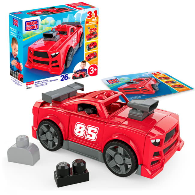 Mega Bloks Jogo de Construção 3 em 1 Carro Monte e Acelere