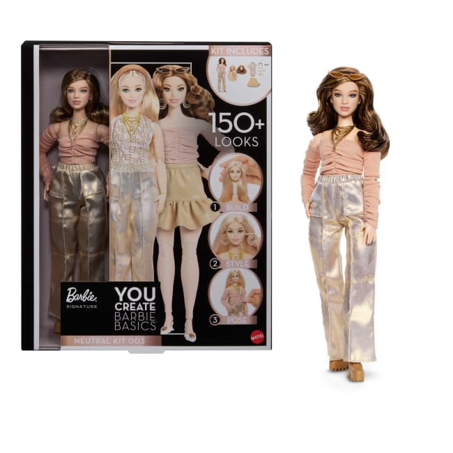 Barbie You Create Barbie Basics Neutral Kit 003, Customizable Fashion Doll & Universal-Fit Clothing