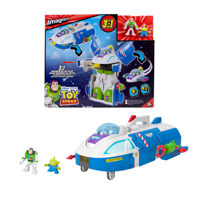 Imaginext Toy Story  Transforming Buzz Lightyear Ship Toy Vehicle With Lights & Sounds, Figures