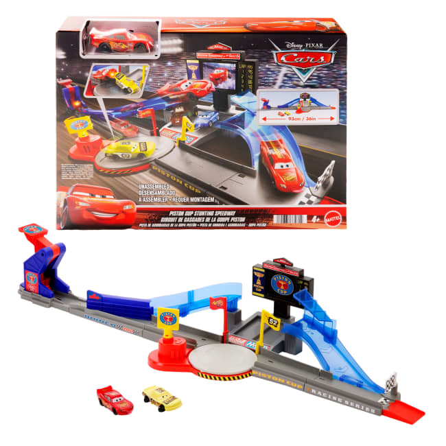 Cars de Disney y Pixar Cars Playsets Pista de Juguete pista de acrobacias de la copa pistón