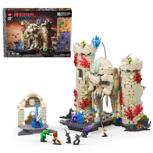 Mattel Brick Shop Masters Of The Universe Battle Of Castle Grayskull Building Toy Kit (867 Pieces), For Collectors