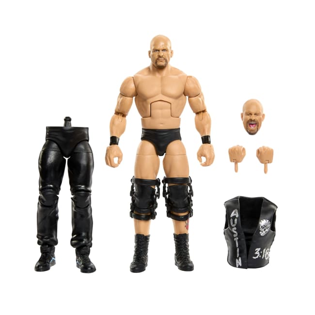 WWE Elite Collection Premium Live Event Stone Cold Steve Austin Action Figure Set, Summerslam Series