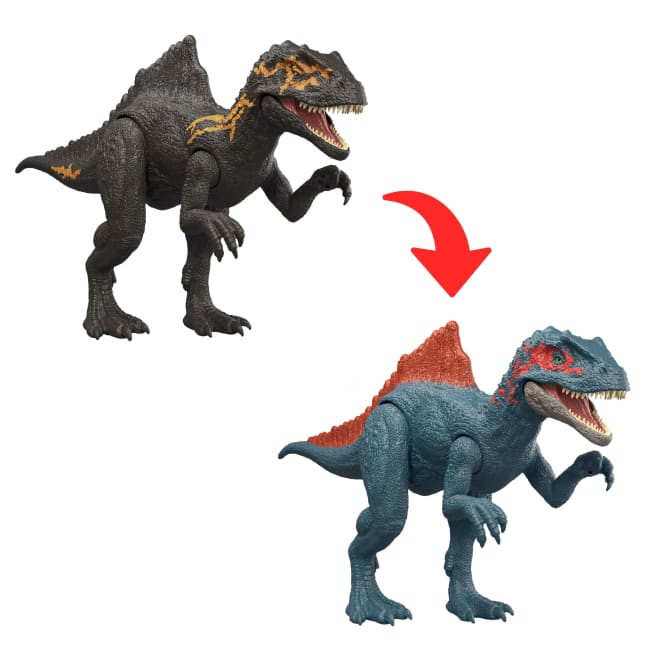Figurine Articulée Concavenator Révélation Dino de Luxe Jurassic World, Jouet à Peler Changeant de Couleur