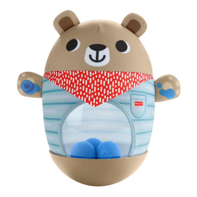 Fisher-Price Friendship Forest Bat & Wobble Inflatable Bear Roly-Poly Activity Toy For Baby
