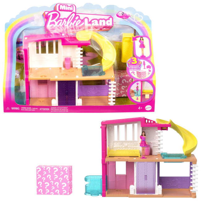 Barbie Mini Barbieland Doll House Playsets With 1.5-inch Doll, Furniture & Accessories