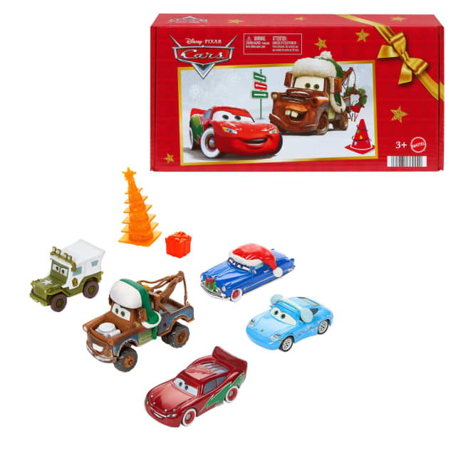 Disney And Pixar Cars Winter Die-Cast Multipack, Set Of 5 Toy Vehicles & 2 Plastic Accessories