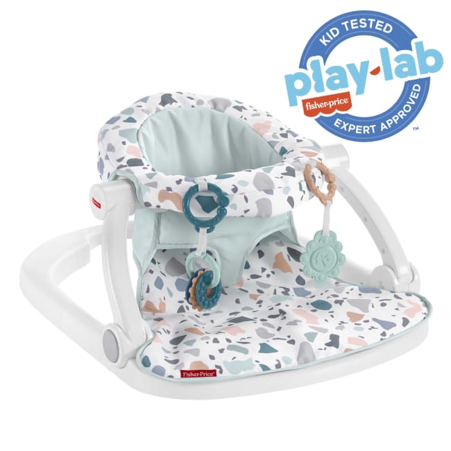 Fisher-Price Sit-Me-Up Floor Seat Portable Baby Chair With Toys, Pacific Pebble