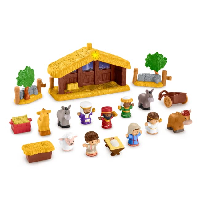 Fisher-Price Little People-Coffret Crèche Pour Tout-Petits, 18 Pièces