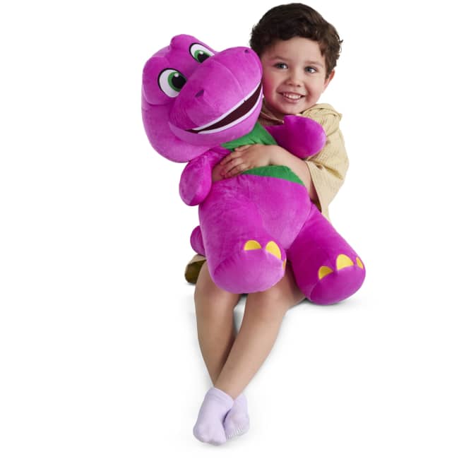 Fisher-Price Barney's World Jumbo Barney Plush, 26-Inch Figure, Large Scale & Soft Texture
