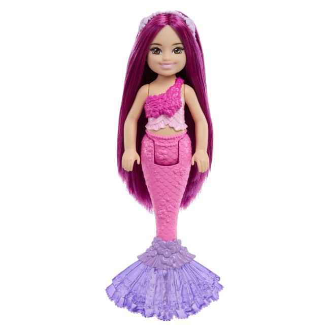 Barbie Chelsea Mermaid Small Doll With Pink Hair & Removable Hair Accessory, 6-Inch Toy