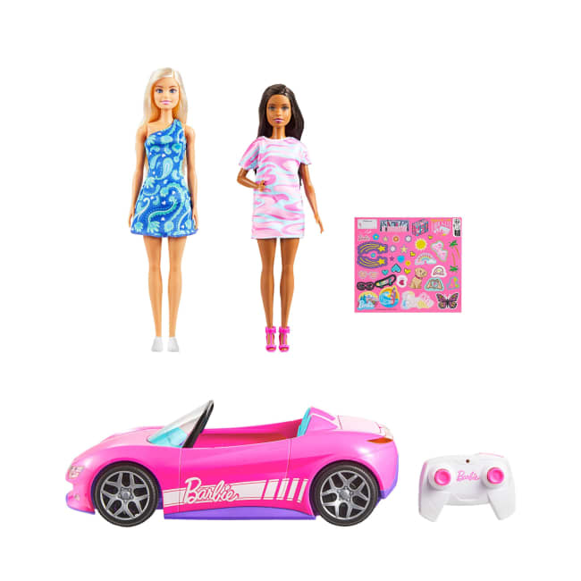 Hot Wheels Rc Décapotable Barbie et 2Poupées