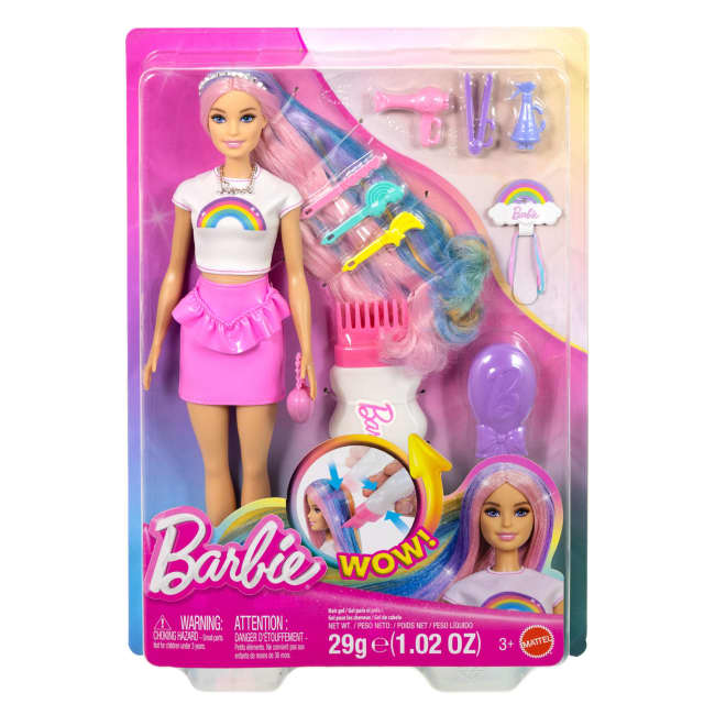 Barbie-Chevelure Arc-en-Ciel Paillettes-Poupée Avec Chevelure Colorée