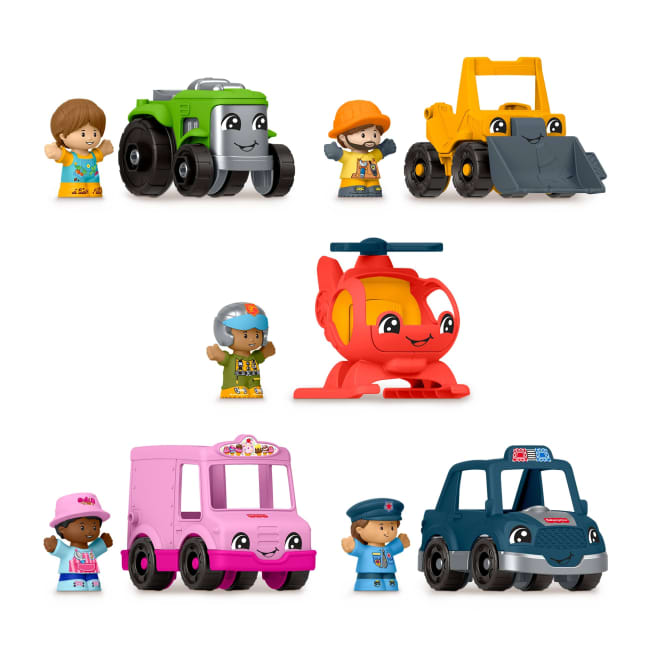 Fisher-Price Little People Activity Vehicles & Figures Gift Set For Toddlers, 10 Pieces