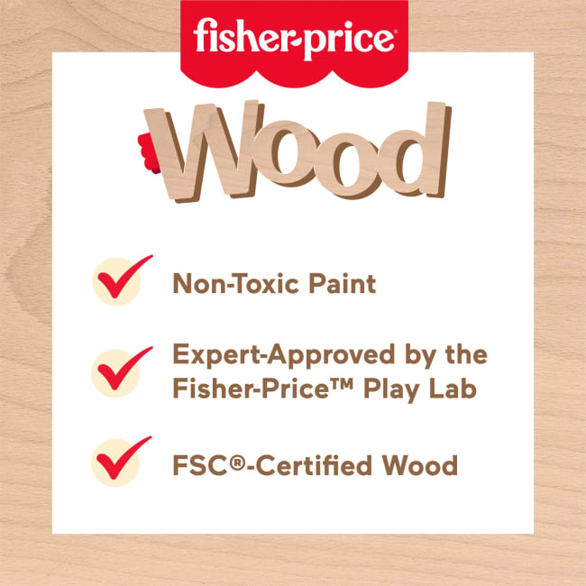 Fisher-Price Tiny Garden Wooden Veggie Soup Pretend Kitchen Play Set For Kids, 16 Wood Pieces