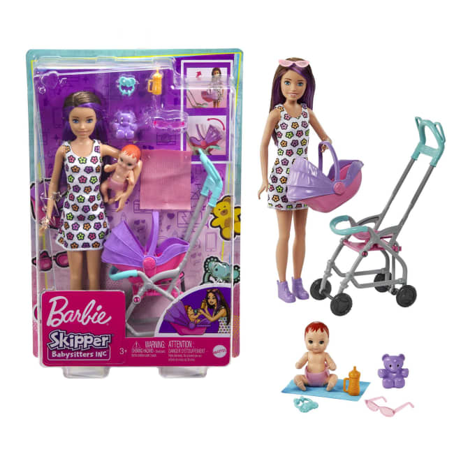 Barbie Skipper Babysitters Inc. Doll & Stroller Playset, For 3 Years & Up