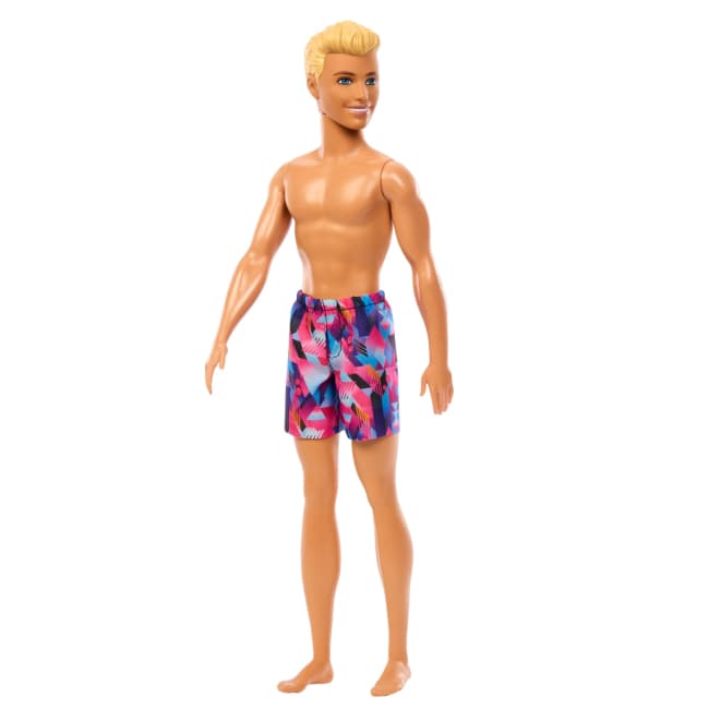 Beach Ken Doll With Blond Hair Wearing Purple Swimsuit