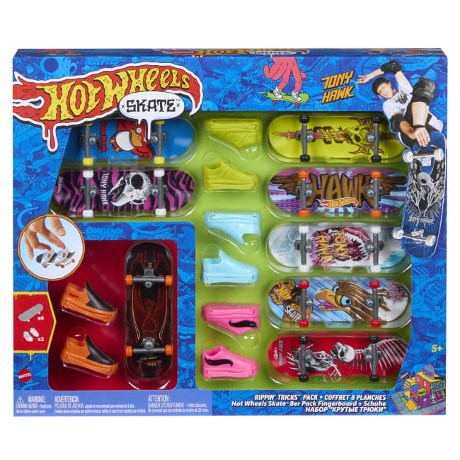 Hot Wheels Skate 8-Pack Bundle Of Tony Hawk-Themed Fingerboards And Shoes