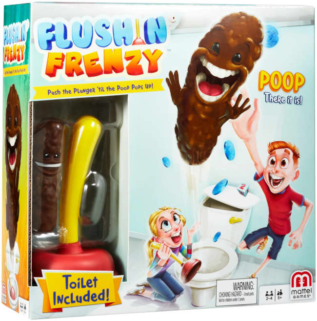 Flushin' Frenzy Kids Game, Toilet Launches Poop For Silly Fun On Game Night And At Parties