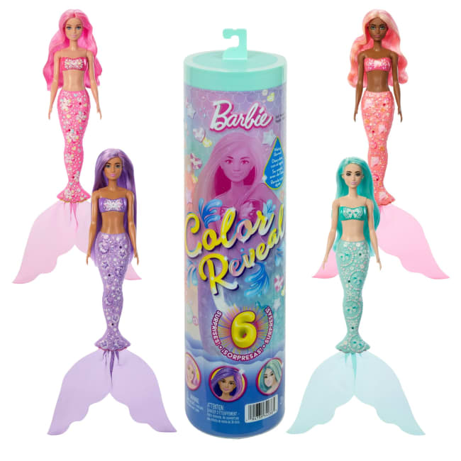 Barbie Color Reveal Mermaid Series Doll & Accessories With 6 Surprises